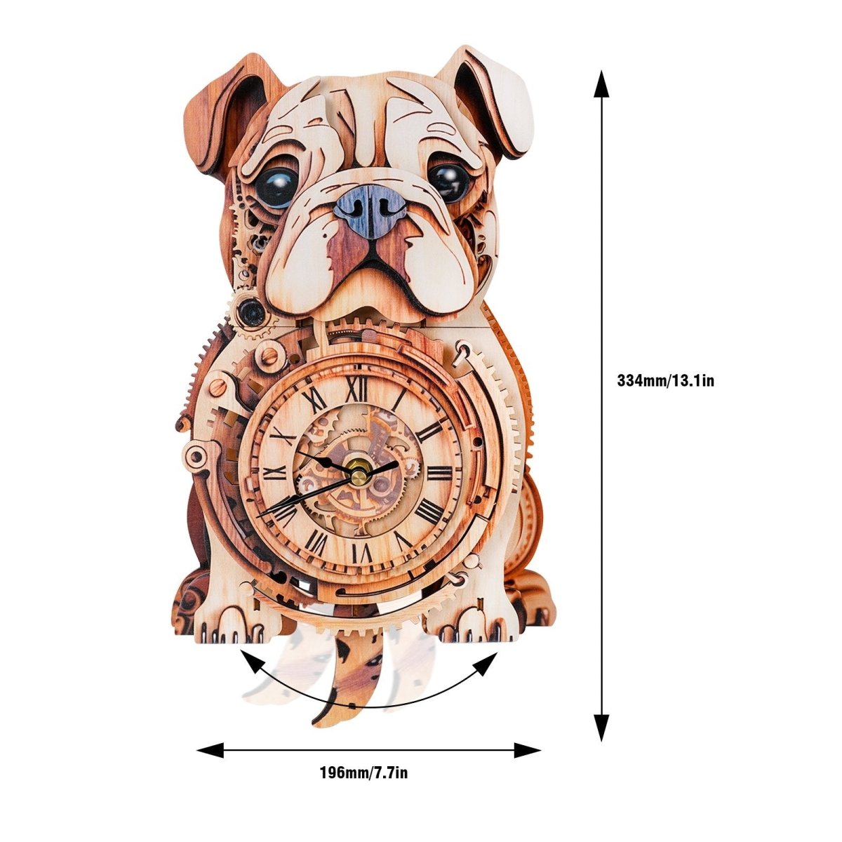 kaayee-clock-kit-bulldog-holzuhr-3d-holzbausatz image 2