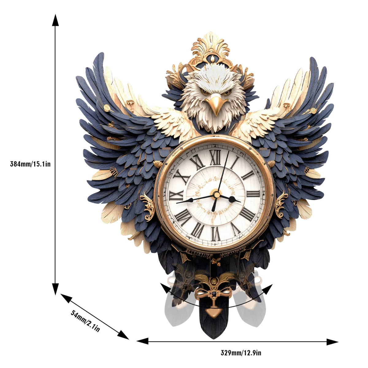 kaayee-clock-kit-eagle-holzuhr-adler-mit-pendel-bausatz image 3