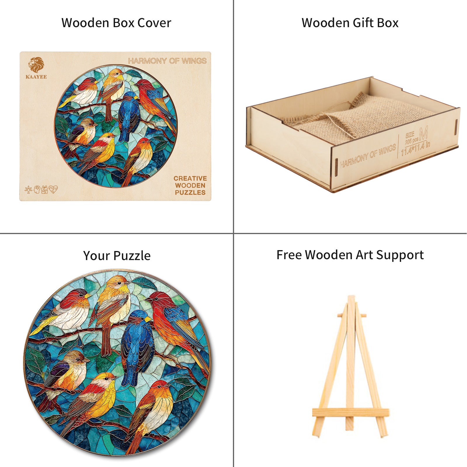 kaayee-harmony-of-wings-holzpuzzle-medium-vogelmotiv image 4