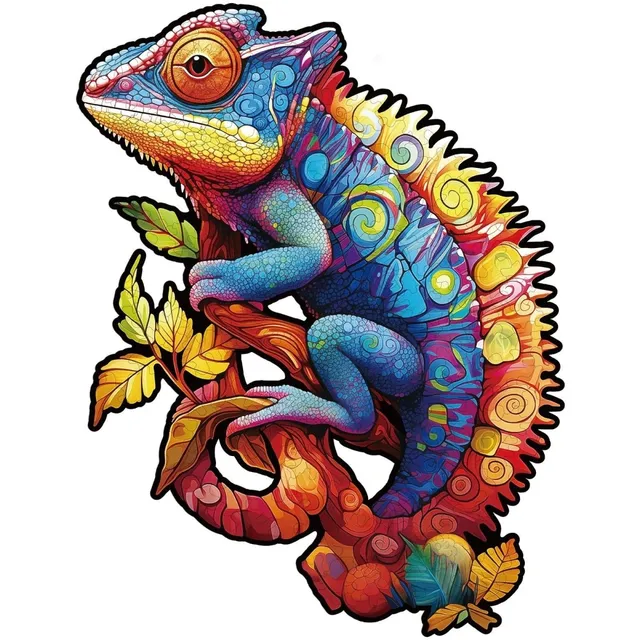 kaayee-wooden-puzzle-cham-leon-holzpuzzle-medium image 1
