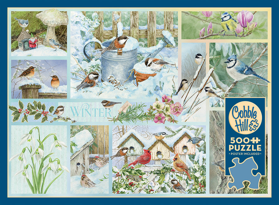 cobble-hill-500-piece-puzzle-garden-birds-in-winter-schnee image 3