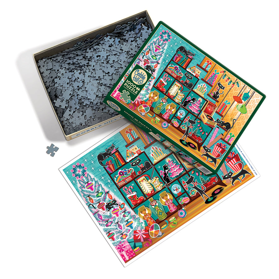 cobble-hill-1000-piece-christmas-cats-puzzle-1000-teile-katzen image 3