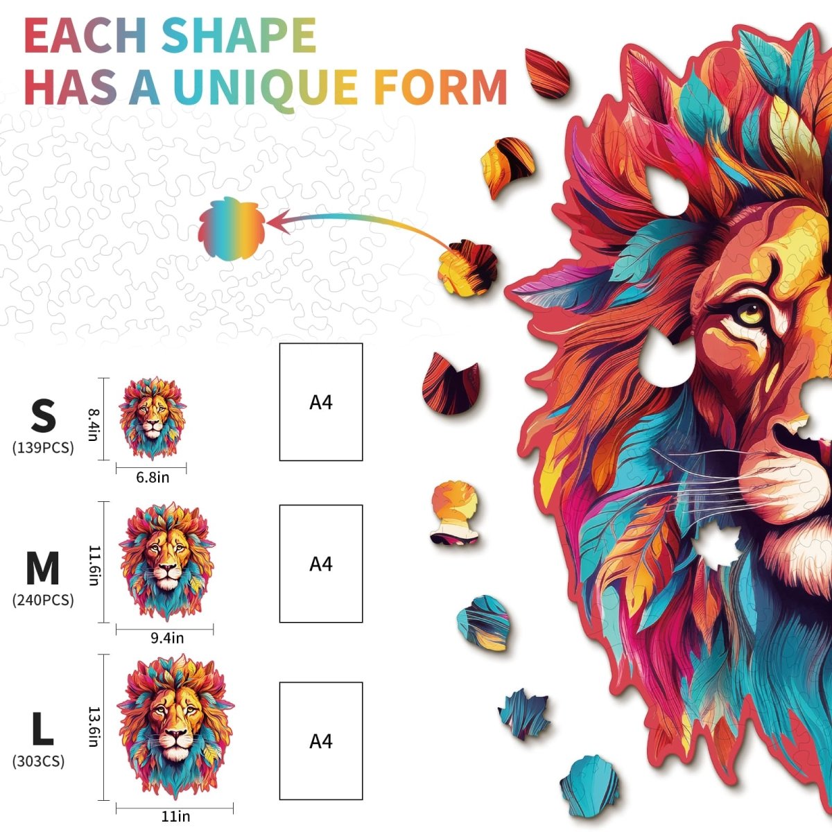 kaayee-wooden-puzzle-resolute-lion-holzpuzzle-medium-l-we image 3