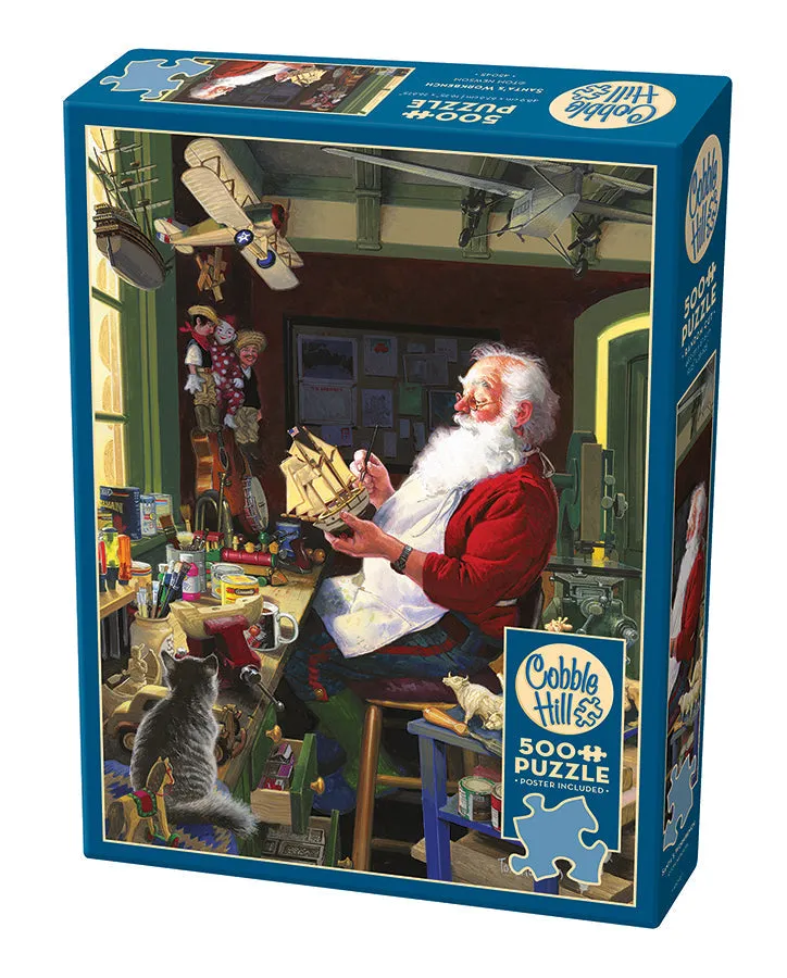cobble-hill-500-piece-puzzle-santas-workbench-weihnachten image 1