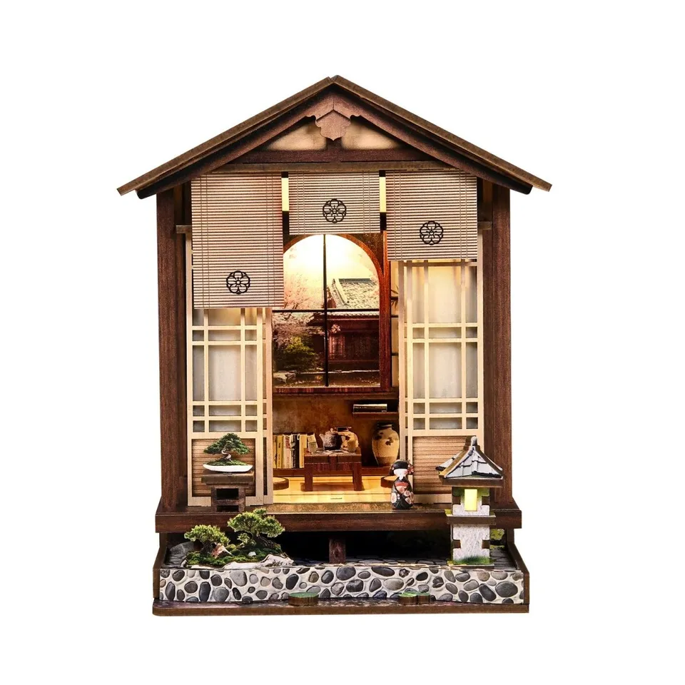 kaayee-miniature-house-moss-lantern-garden-miniaturhaus-holz image 1