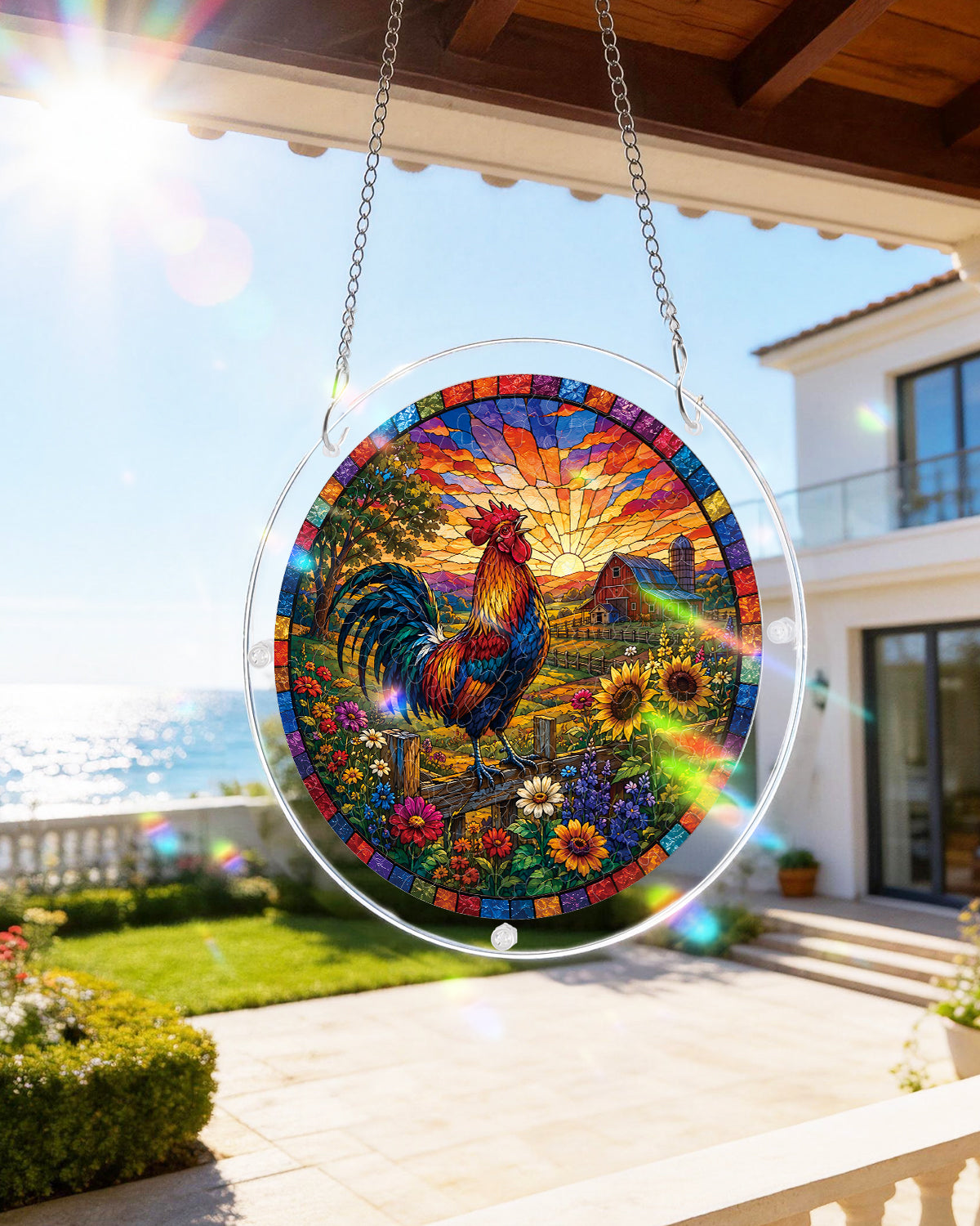 kaayee-suncatcher-sunrise-rooster-fensterbild-small-hahn image 8