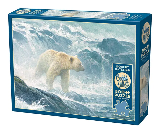cobble-hill-500-piece-salmon-watch-spirit-bear-puzzle-500-teile image 1