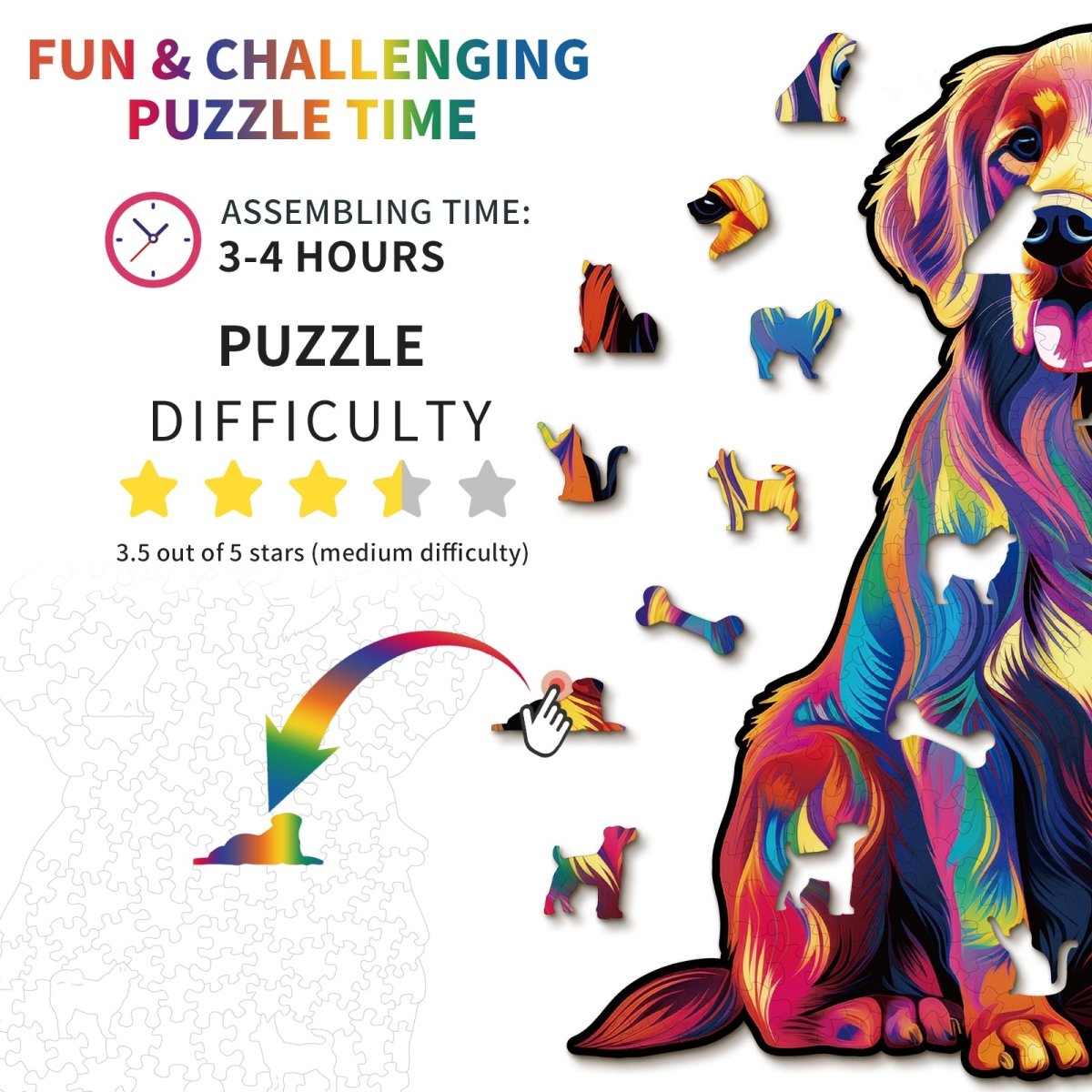 kaayee-wooden-puzzle-golden-retriever-holzpuzzle-medium-hund image 4
