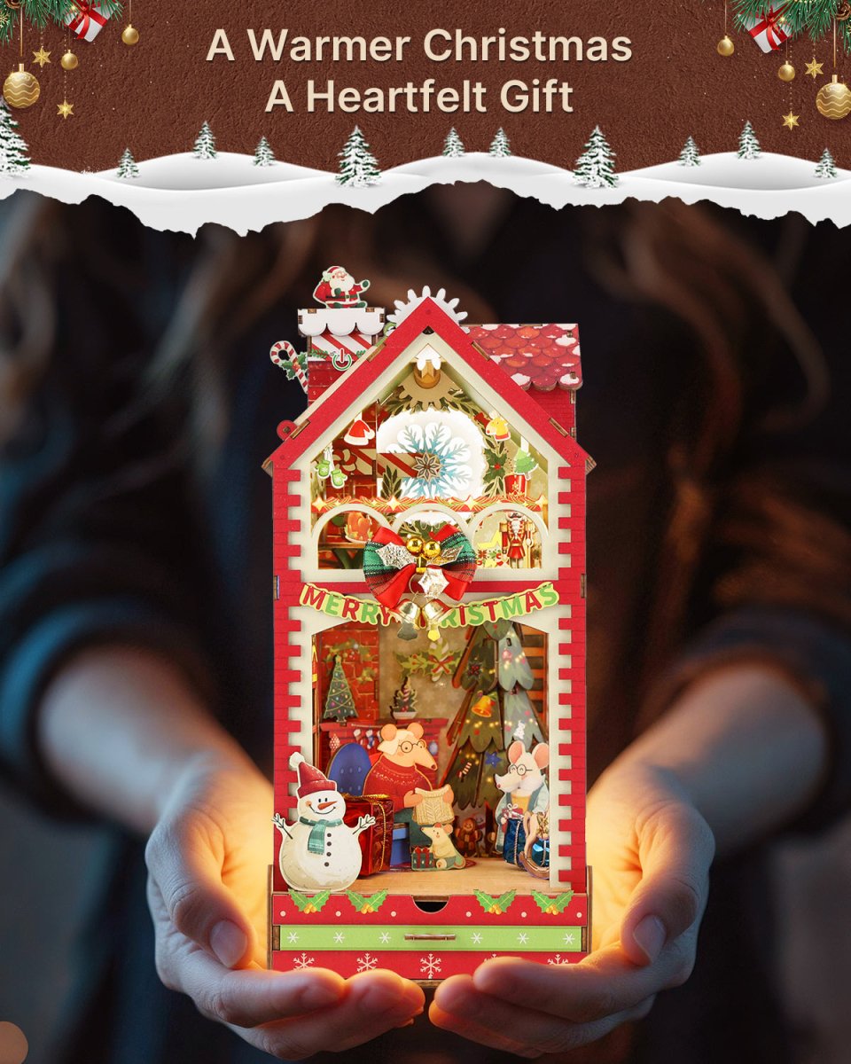 kaayee-book-nook-kit-weihnachten-3d-holz-puzzle-maus image 8