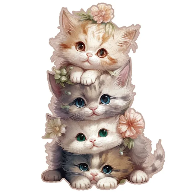 kaayee-cute-kitten-holzpuzzle-medium-katzenmotiv-holz image 1