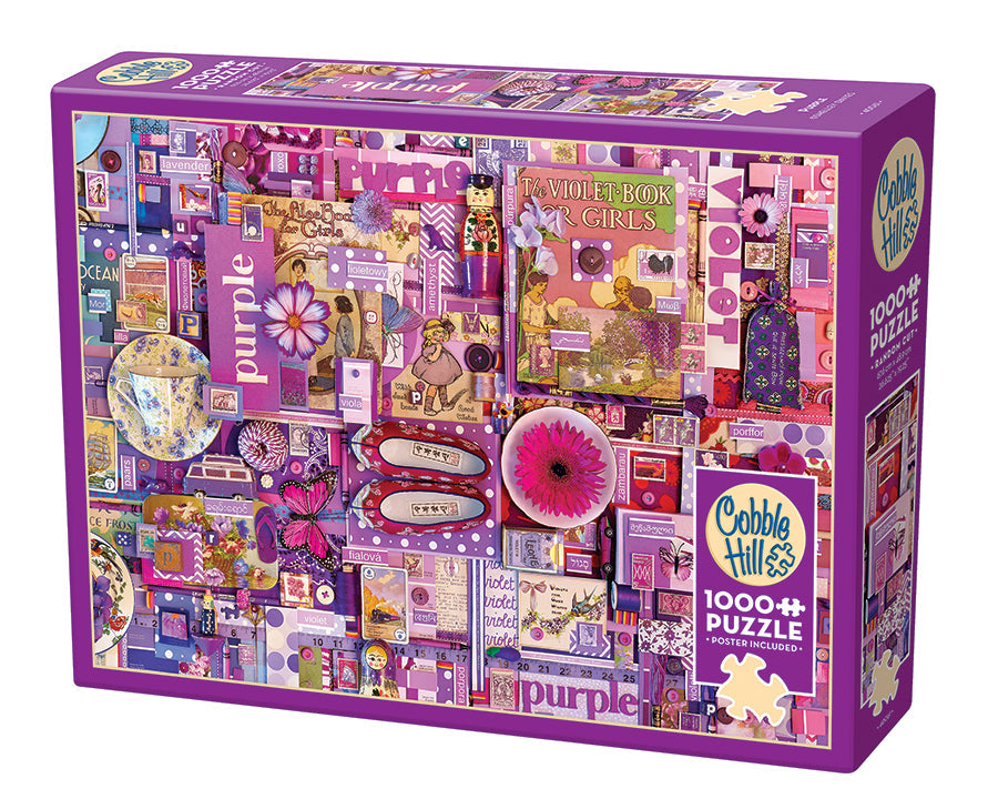 cobble-hill-1000-piece-purple-1000-teile-puzzle-lila-collage image 1