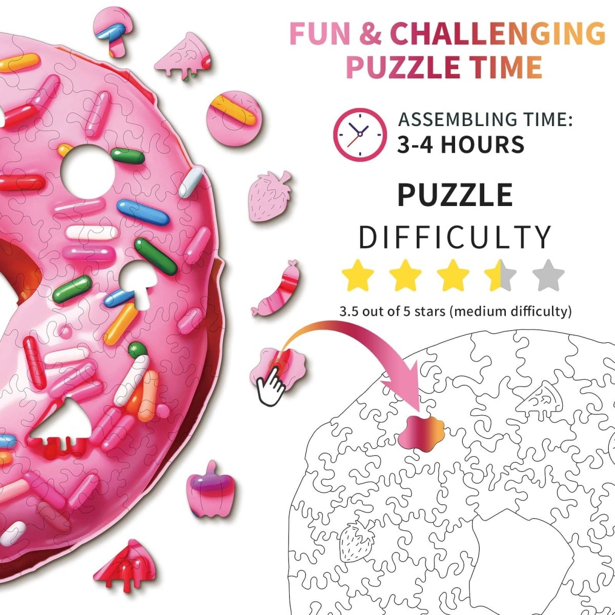kaayee-wooden-puzzle-doughnut-holzpuzzle-small-110-teile image 4