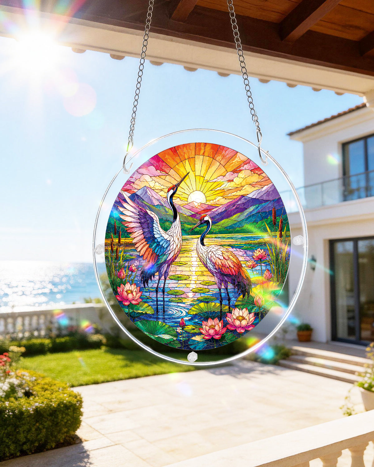 kaayee-suncatcher-puzzle-cranes-at-sunrise-acryl-medium-fenster image 8