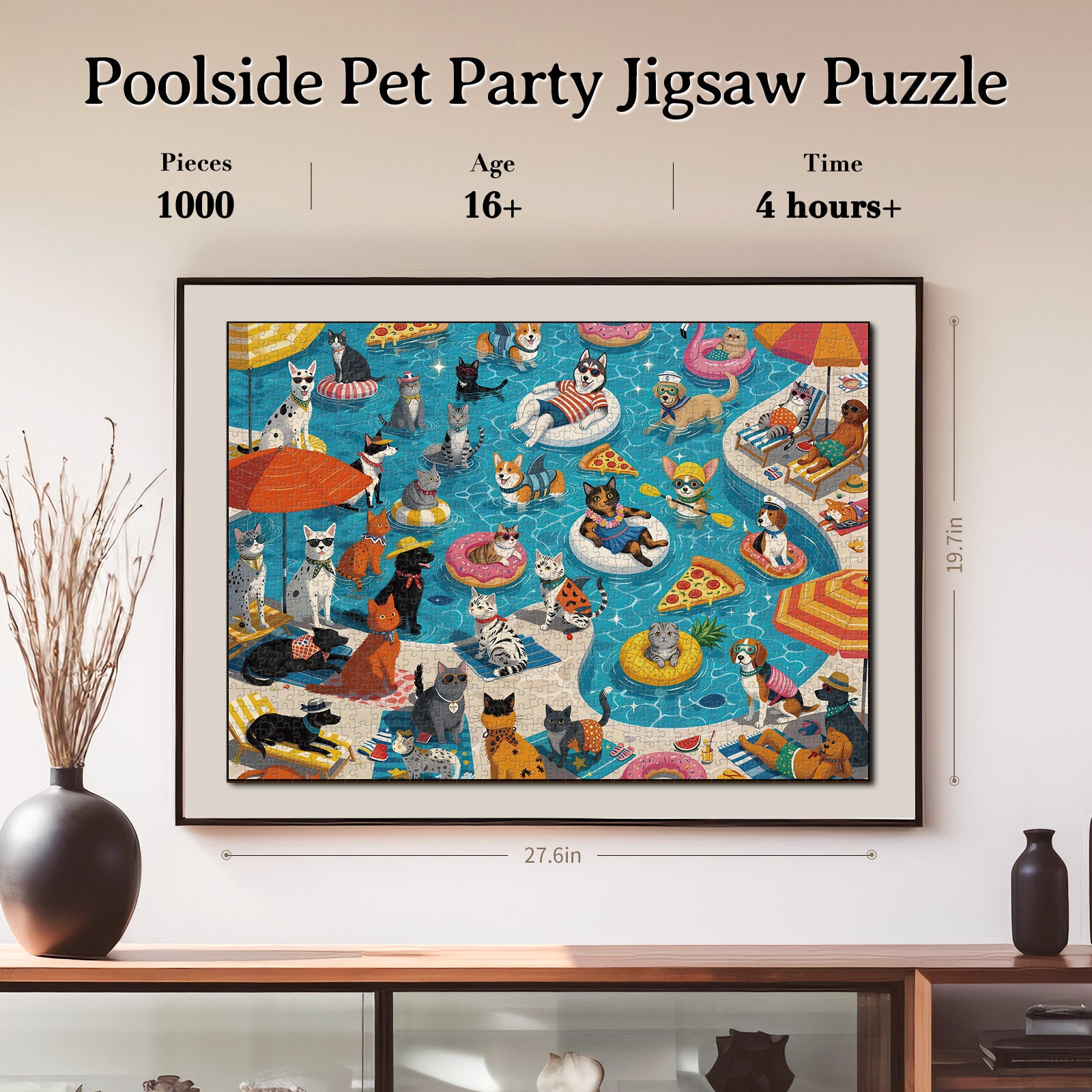 kaayee-poolside-pet-party-puzzle-1000-teile-eco-white-board image 4