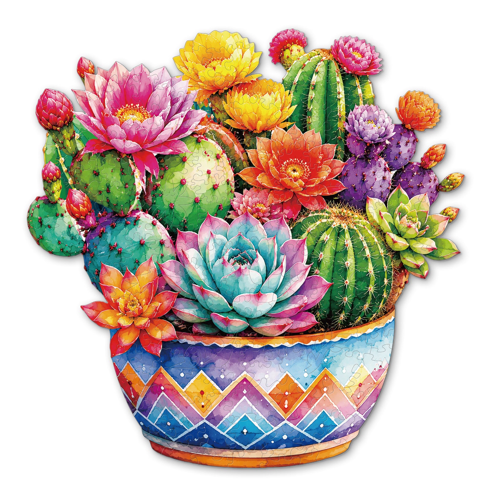 kaayee-wooden-puzzle-bloom-cactus-holzpuzzle-klein-natur image 1