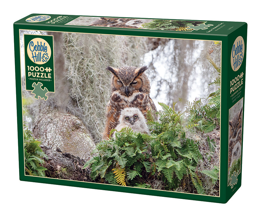 cobble-hill-1000-piece-great-horned-owl-puzzle-1000-teile image 1