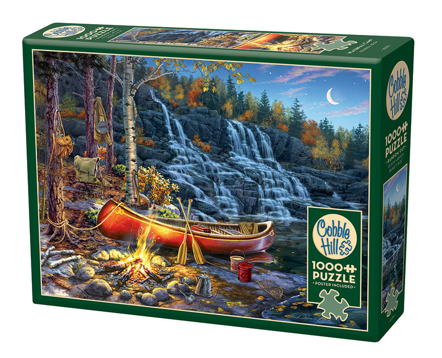 cobble-hill-waterfall-camp-1000-teile-puzzle-camping image 1