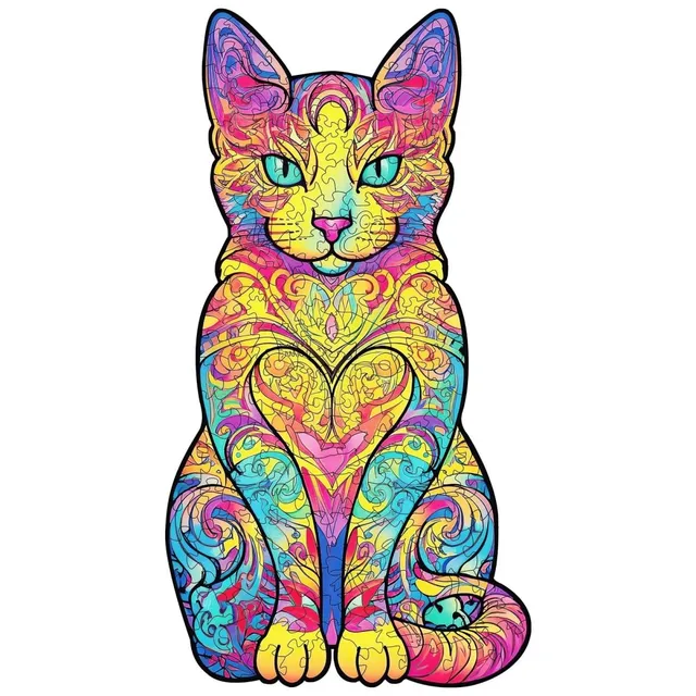 kaayee-lovely-cat-wooden-puzzle-holzpuzzle-medium-herz image 1