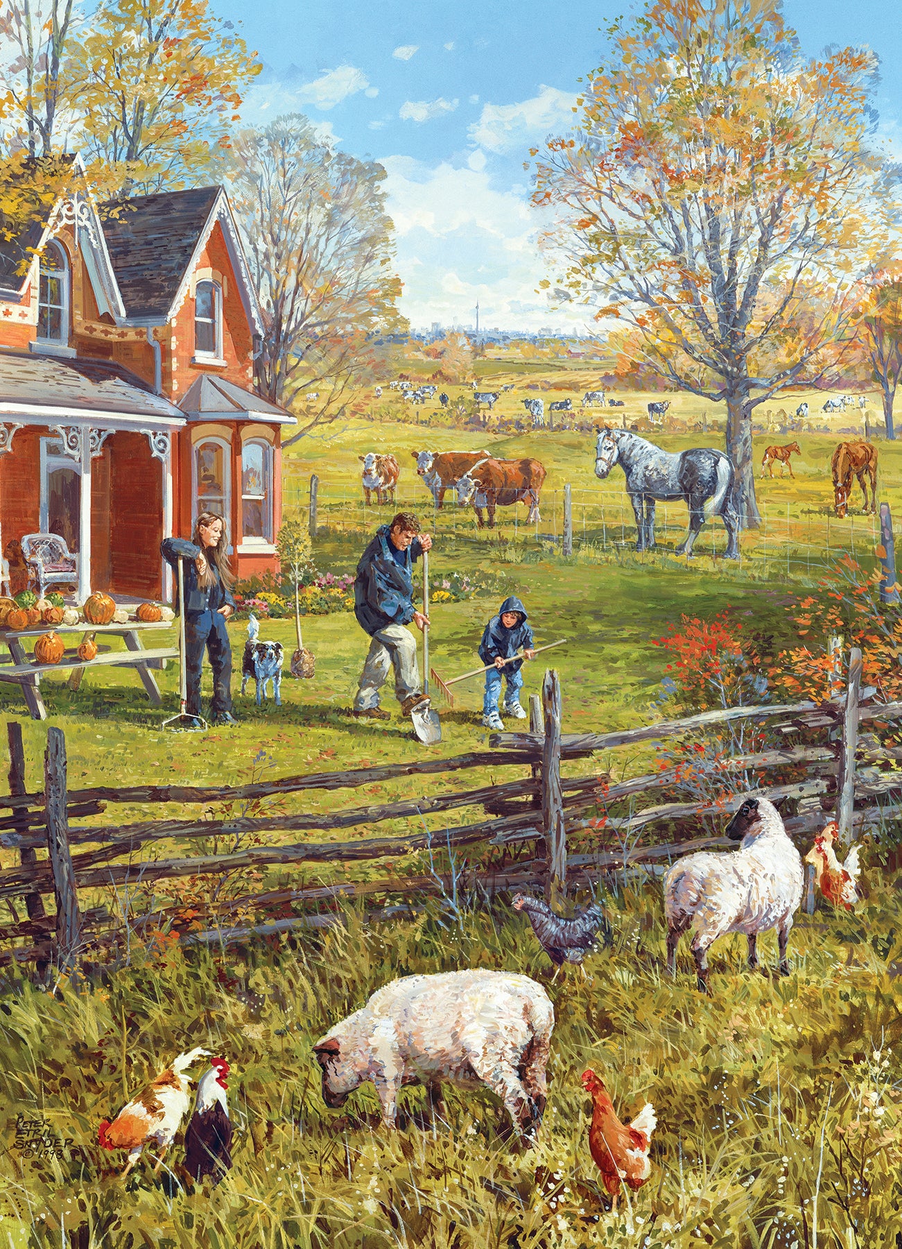 cobble-hill-500-piece-young-family-farm-puzzle-500-teile-herbst image 2