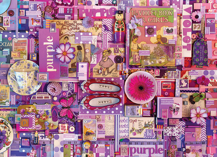cobble-hill-1000-piece-purple-1000-teile-puzzle-lila-collage image 2
