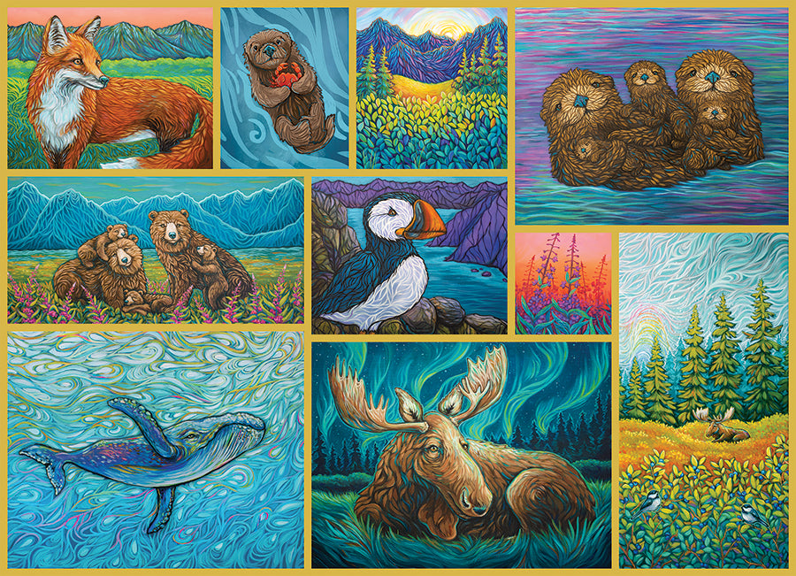 cobble-hill-alaskan-animals-puzzle-500-teile-tiercollage image 2