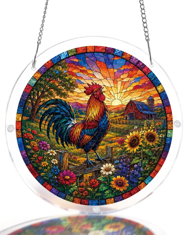 kaayee-suncatcher-sunrise-rooster-fensterbild-small-hahn image 1