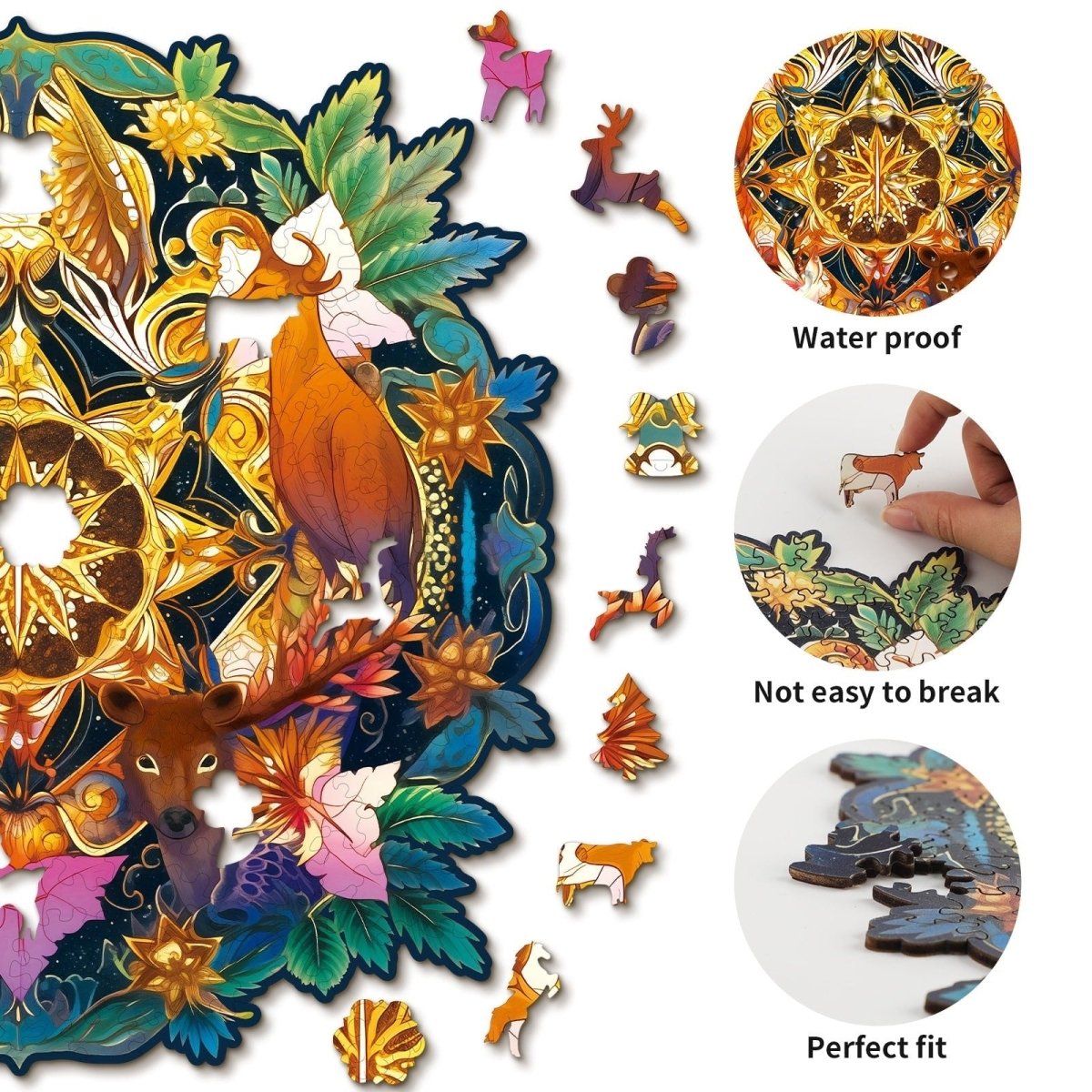 kaayee-wooden-puzzle-deer-family-holzpuzzle-medium-hirsch image 2