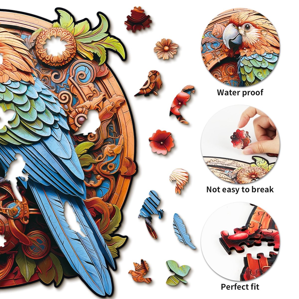 kaayee-gear-parrot-holzpuzzle-papagei-medium image 2