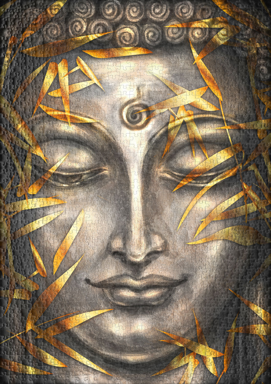 ulmer-puzzleschmiede-buddha-puzzle-1000-teile-silber-gold-2 image 2