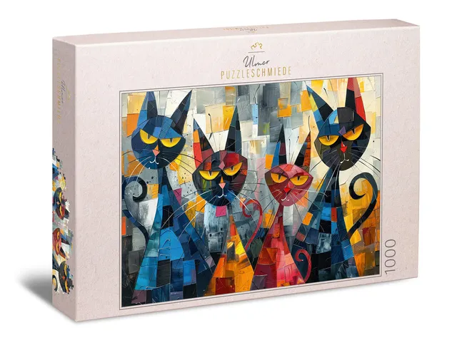 ulmer-puzzleschmiede-private-event-puzzle-1000-teile-katzen-kubismus image 1
