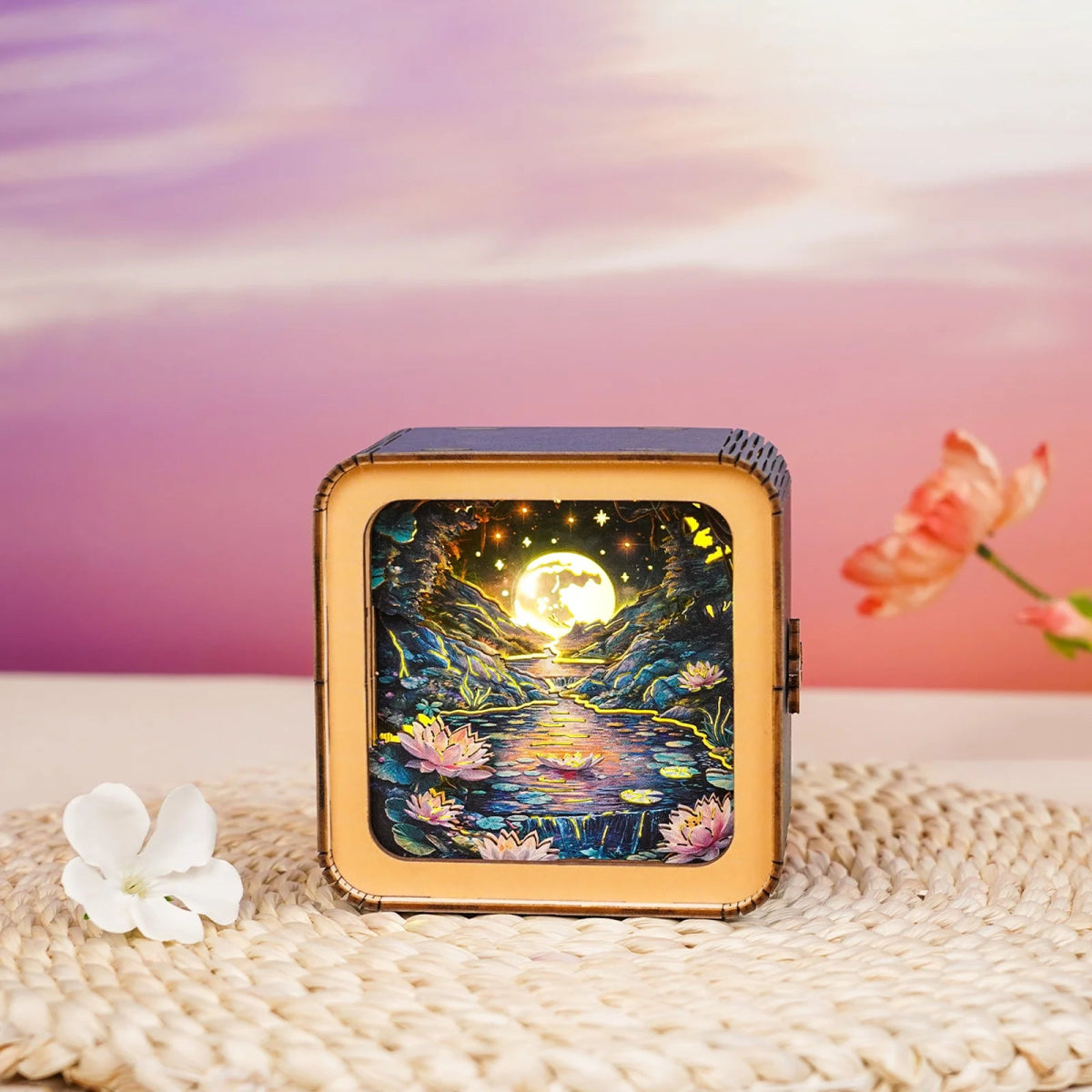 kaayee-night-light-moonlight-lotus-pond-holz-nachtlicht-bausatz image 5