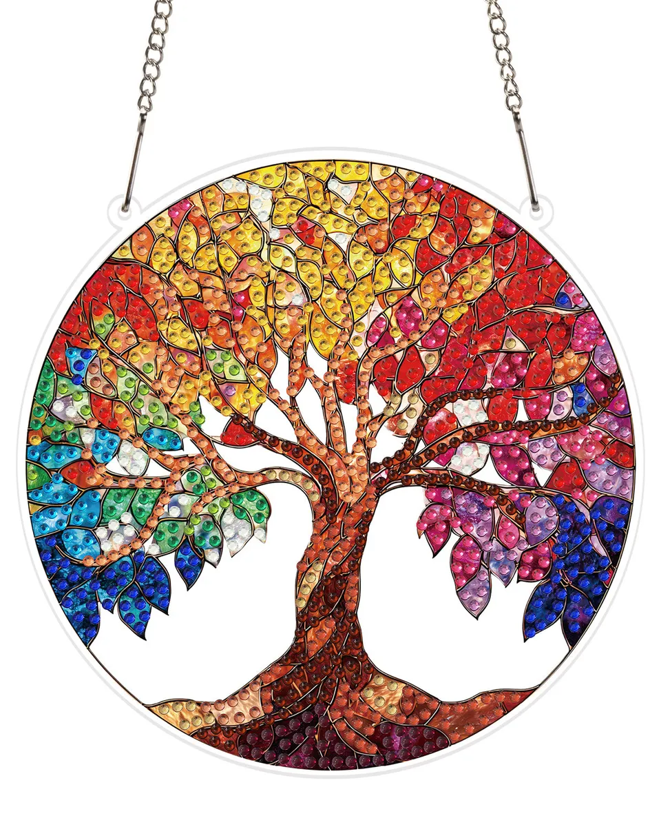 kaayee-suncatcher-puzzle-rainbow-tree-of-life-diy-kit image 1
