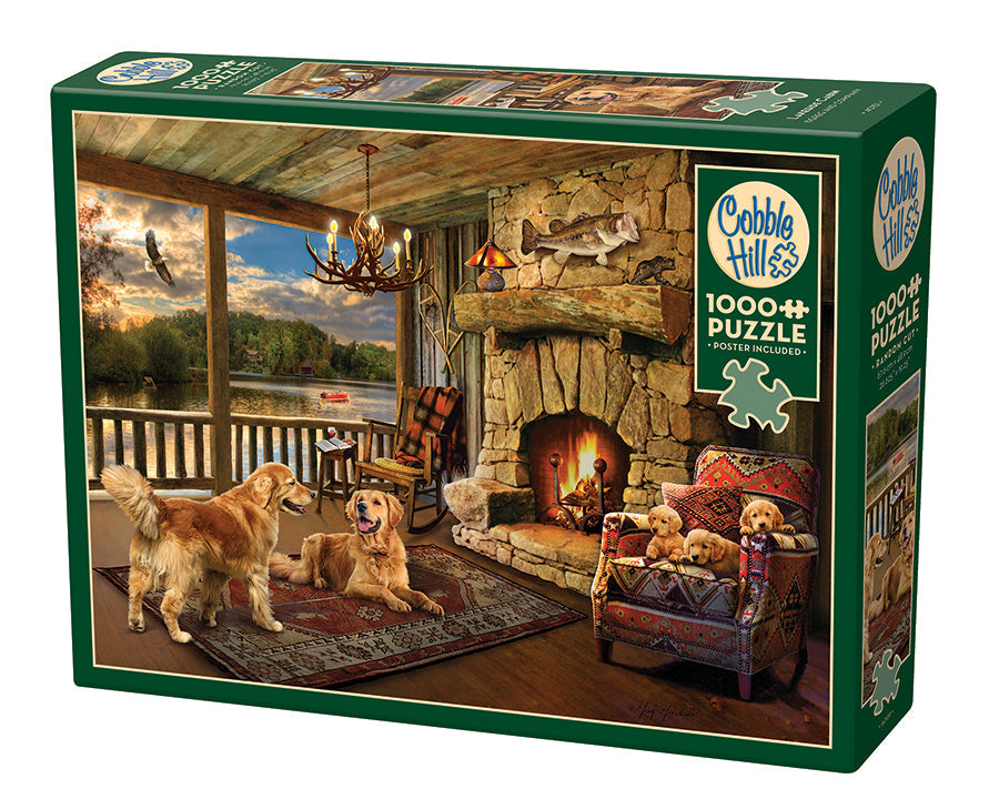 cobble-hill-1000-piece-lakeside-cabin-puzzle-1000-teile-see image 1