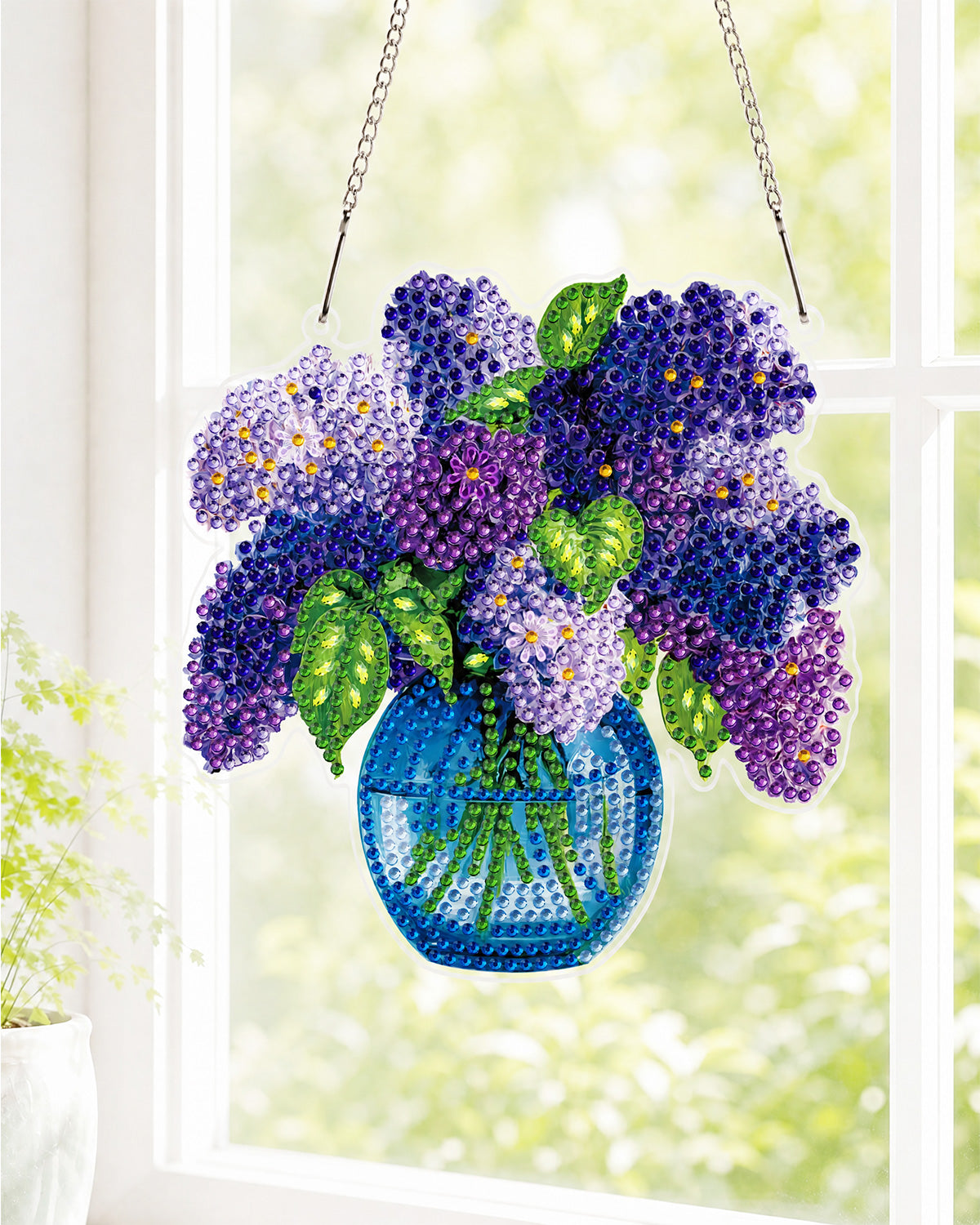 kaayee-lilacs-in-blue-vase-diamond-art-suncatcher-bastelset image 2