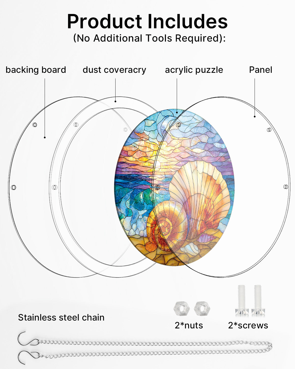 kaayee-suncatcher-puzzle-ocean-echo-shell-fensterdeko-muschel-acryl image 6