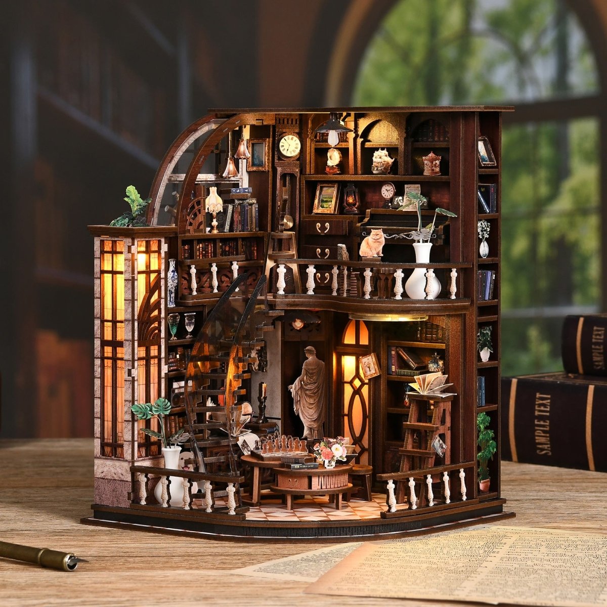 kaayee-miniature-bacchus-bookstore-diy-miniaturhaus-holz-led image 2