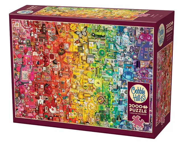 cobble-hill-rainbow-2000-teile-puzzle-bunte-collage image 1