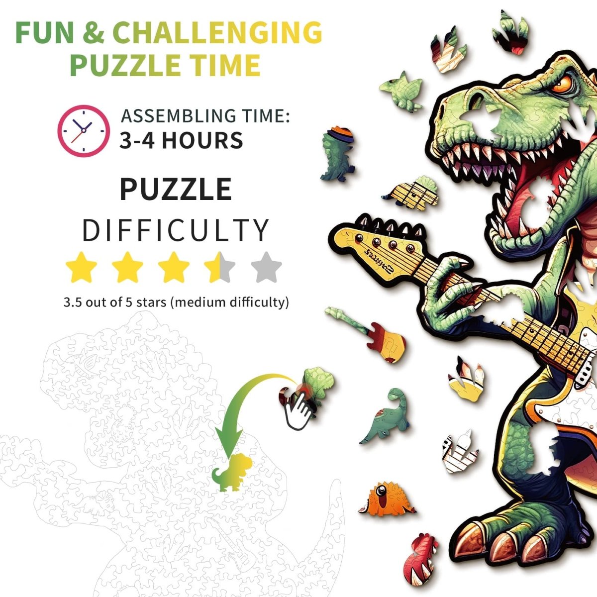 kaayee-wooden-puzzle-rock-t-rex-holzpuzzle-medium image 4