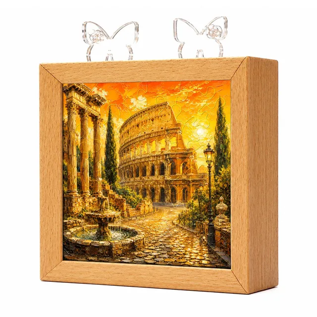 kaayee-night-light-roman-sunset-nachtlicht-holzrahmen image 1