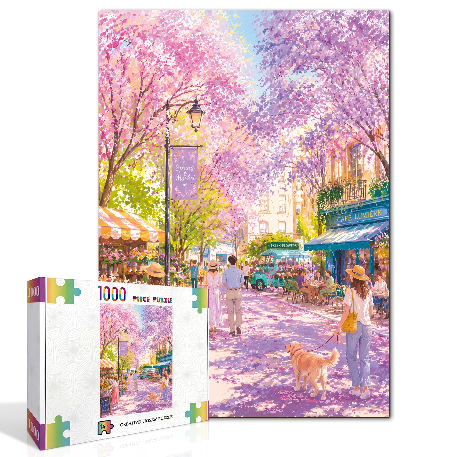 kaayee-cardboard-puzzle-whispers-of-sakura-street-1000-teile image 2