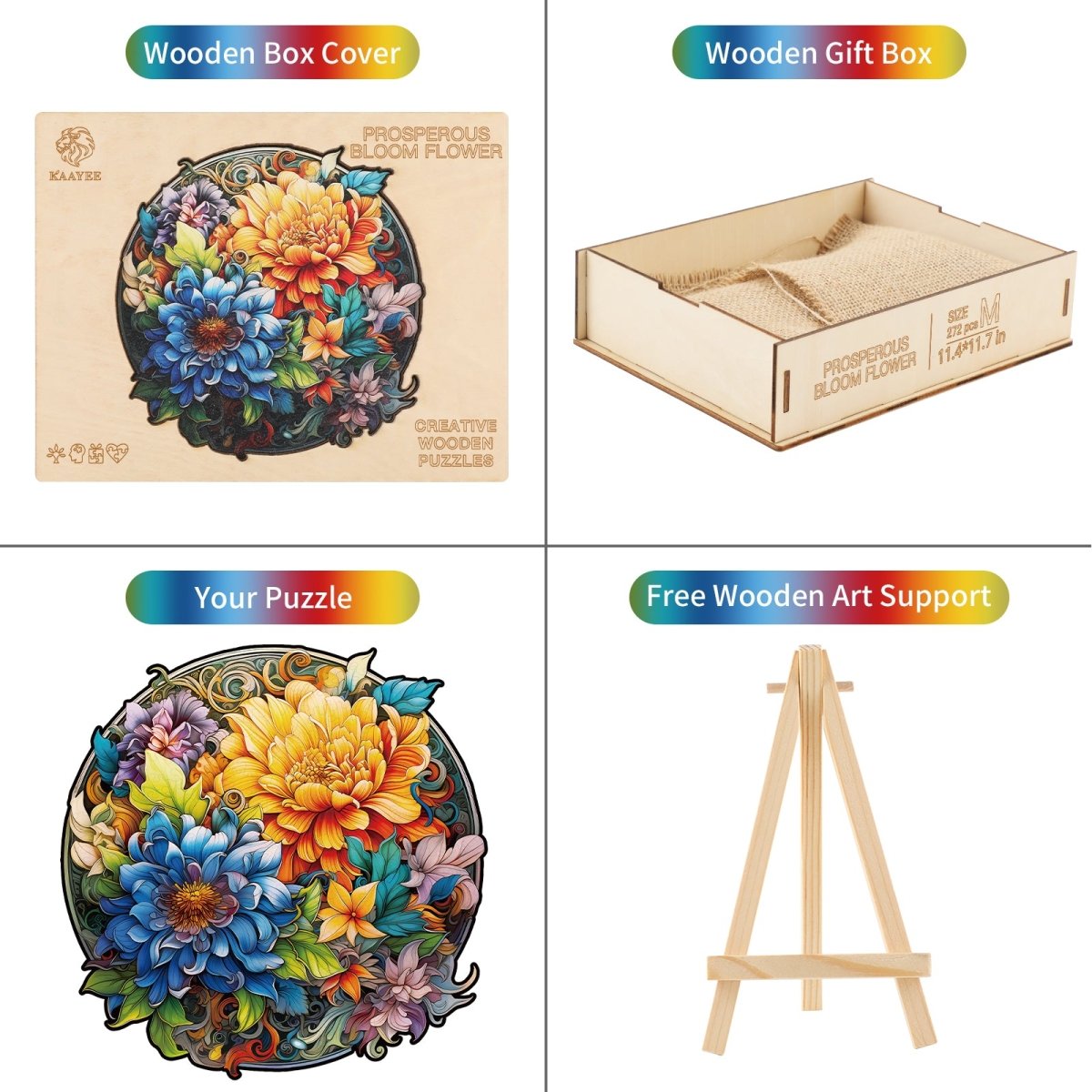 kaayee-wooden-puzzle-prosperous-bloom-holzpuzzle-blumen-medium image 3