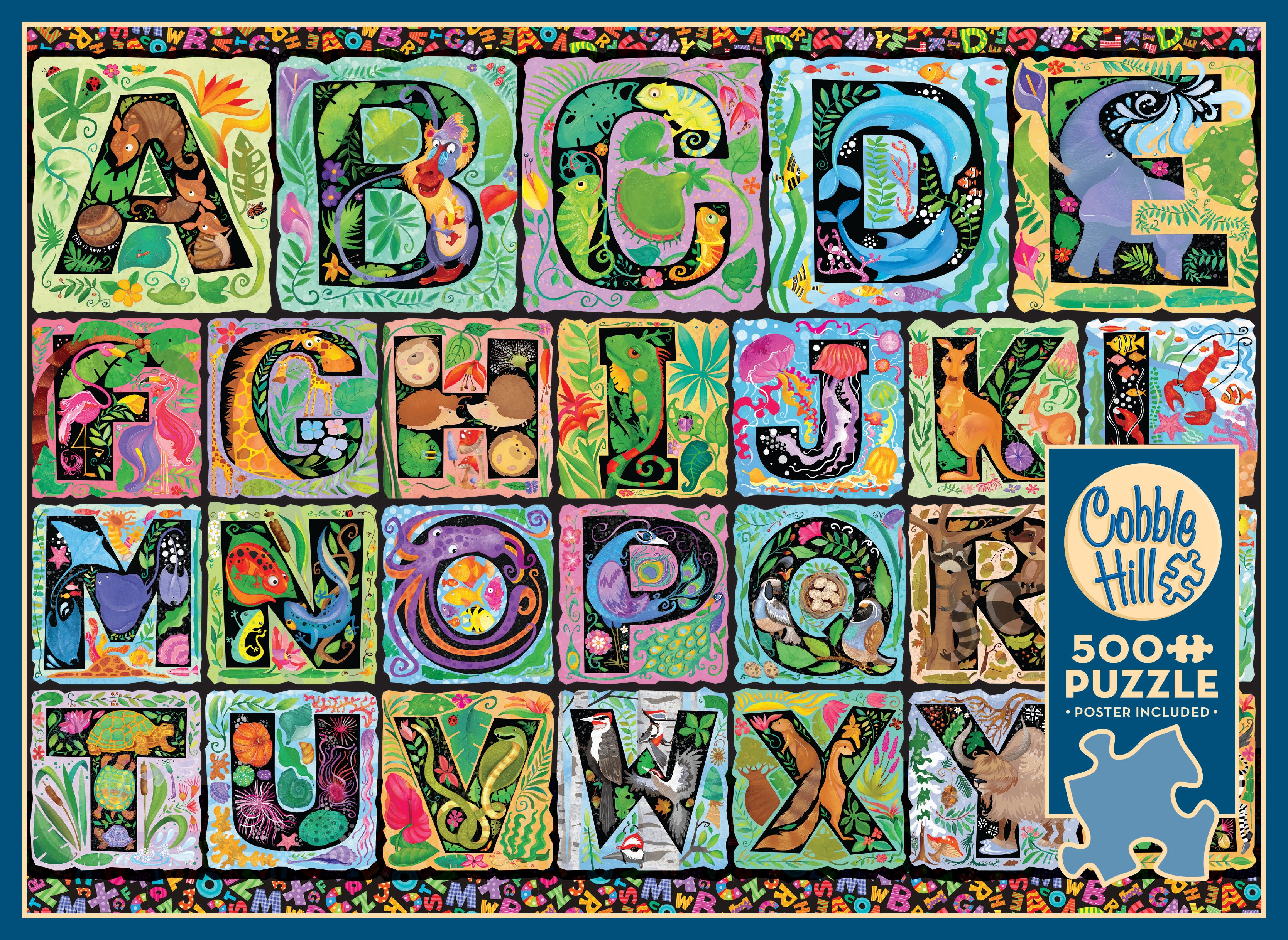 cobble-hill-500-piece-a-to-z-puzzle-500-teile-tier-collage image 5