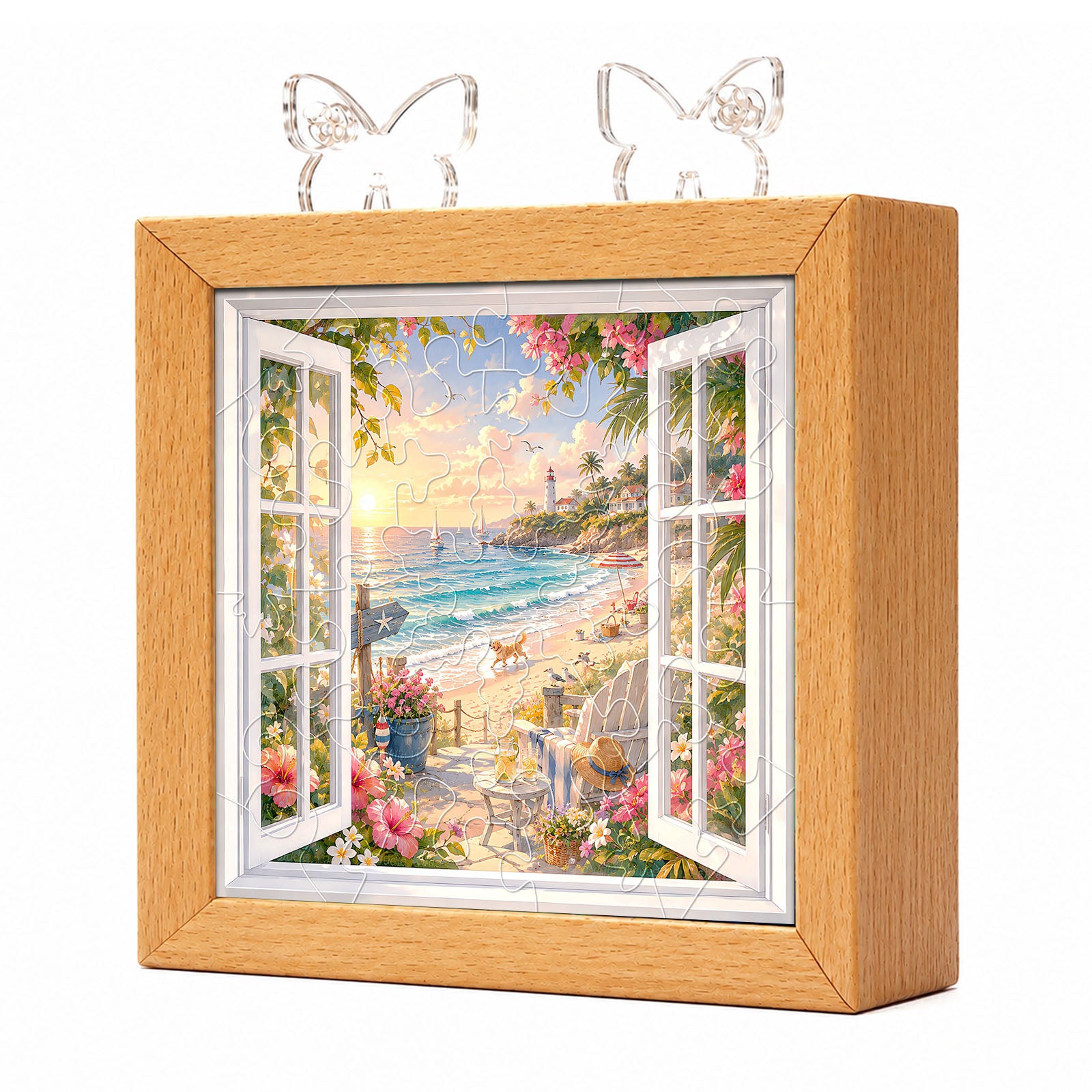 kaayee-night-light-coastal-vista-puzzle-nachtlicht-holzrahmen image 1