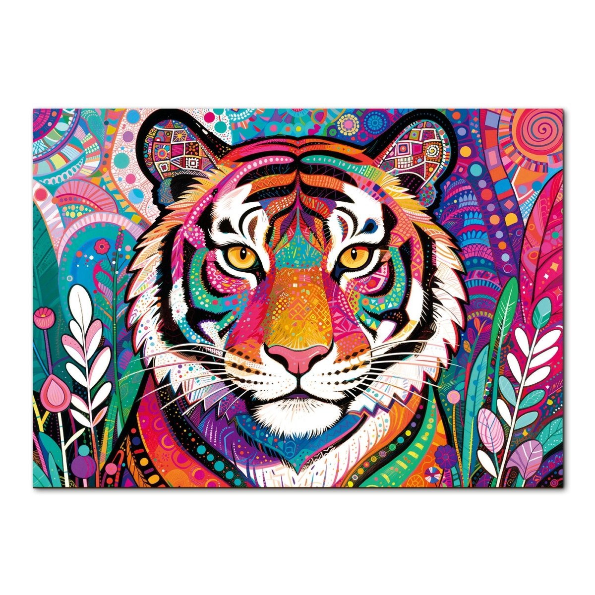 kaayee-cardboard-puzzle-psychedelic-tiger-king-1000-teile-standard image 1