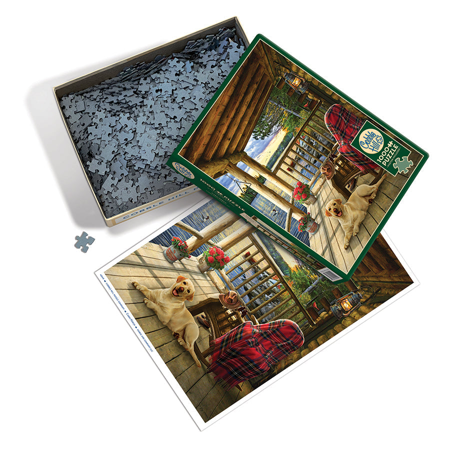 cobble-hill-1000-cabin-porch-puzzle-1000-teile-hunde-h-tte image 3