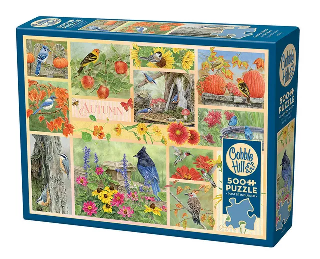 cobble-hill-500-piece-garden-birds-in-autumn-puzzle-500-teile image 1
