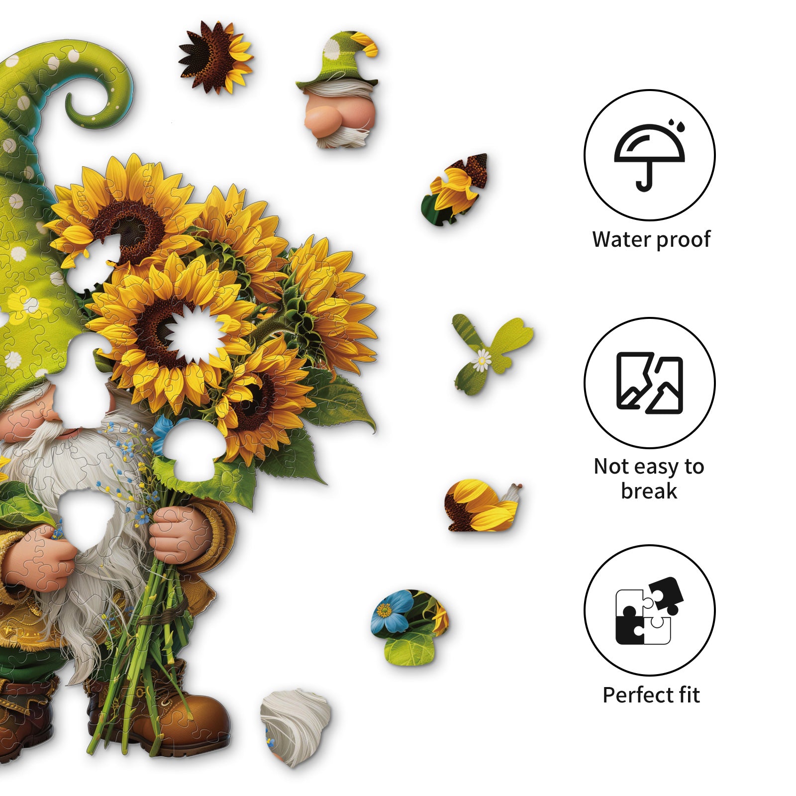 kaayee-sunflower-gnome-holzpuzzle-medium-sonnenblume image 2