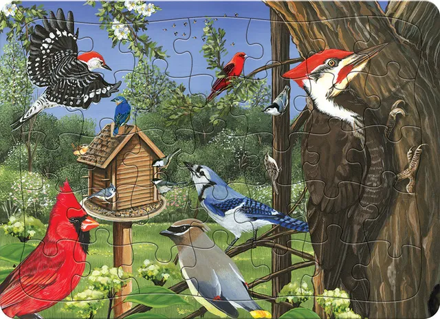 cobble-hill-around-the-birdfeeder-tray-puzzle-35-teile-v-gel image 1
