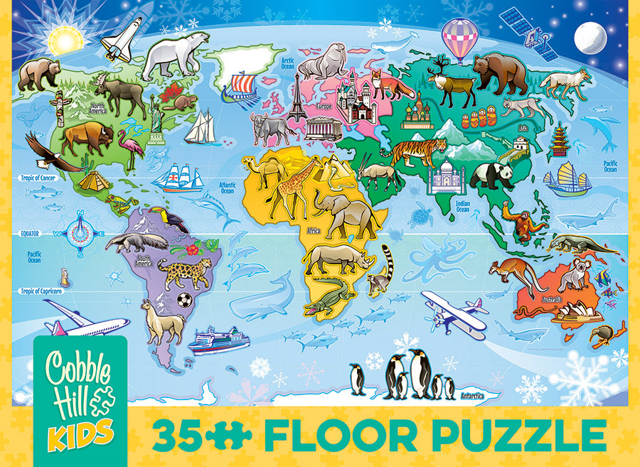 cobble-hill-floor-puzzles-map-of-the-world-bodenpuzzle-35-teile image 4