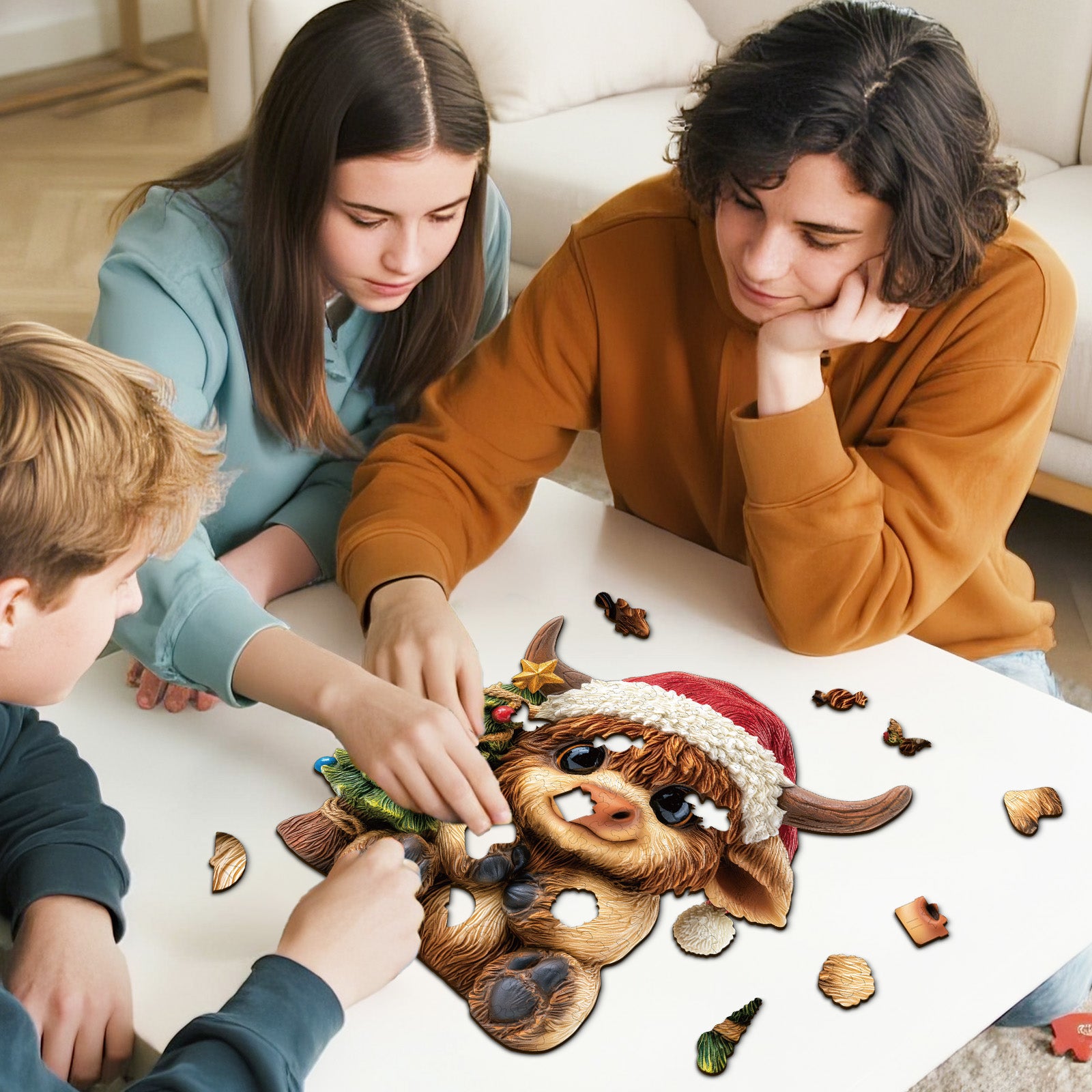kaayee-wooden-puzzle-christmas-highland-cutie-holzpuzzle-medium image 7